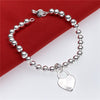 Street wild 925 sterling Silver charms Heart Pendant Bracelets for Women party wedding Original jewelry Holiday gifts