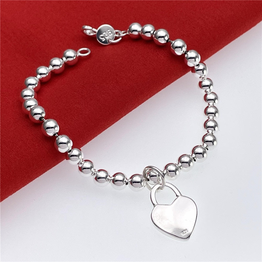 Street wild 925 sterling Silver charms Heart Pendant Bracelets for Women party wedding Original jewelry Holiday gifts