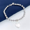 Street wild 925 sterling Silver charms Heart Pendant Bracelets for Women party wedding Original jewelry Holiday gifts