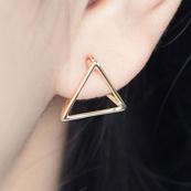 Stud Earrings Triangles Simple Dimension Solid Geometry-Ear Jewelry 925 Pure White Fungus Nails for Fashion Girls Women