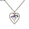 Summer Ocean Style Heart Shaped Dry Flower Necklaces Natural Choker Chain Pendant Jewelry Love Girlfriend For Wedding Gift