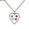 Summer Ocean Style Heart Shaped Dry Flower Necklaces Natural Choker Chain Pendant Jewelry Love Girlfriend For Wedding Gift