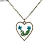 Summer Ocean Style Heart Shaped Dry Flower Necklaces Natural Choker Chain Pendant Jewelry Love Girlfriend For Wedding Gift