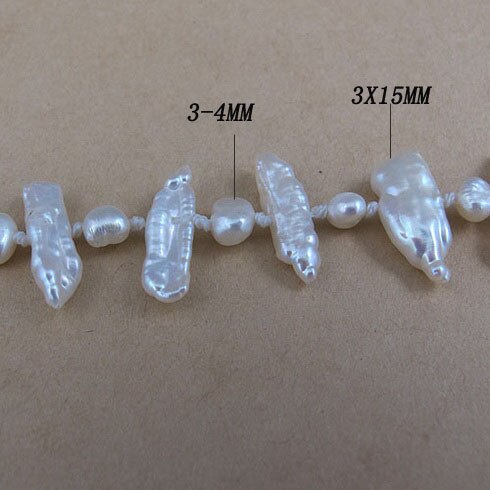 Terisa Pearl Jewelry Store White Color Baroque Teech Genuine Freshwater Pearl Necklace Charming Women Gift Wedding Jewelry