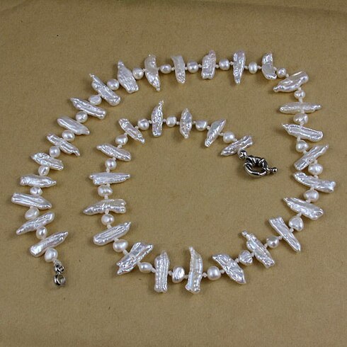 Terisa Pearl Jewelry Store White Color Baroque Teech Genuine Freshwater Pearl Necklace Charming Women Gift Wedding Jewelry