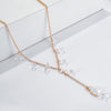 Tocona Luxurious Water Drop Crystal Stone Pendant Necklace for Women Gold Long Chain Chokcer Party Wedding Jewelry 13382