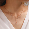Tocona Luxurious Water Drop Crystal Stone Pendant Necklace for Women Gold Long Chain Chokcer Party Wedding Jewelry 13382