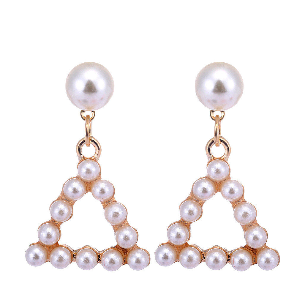 Top quality irregular geometric fashion earring delicate round square stimulated pearl earring for women party wedding jewelry