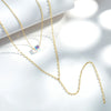 Trendy ORIGINALLY Y Necklaces Double Chain Crystals from Swarovski Long Pendants Gold Color Chain For Women Wedding Chic Gift