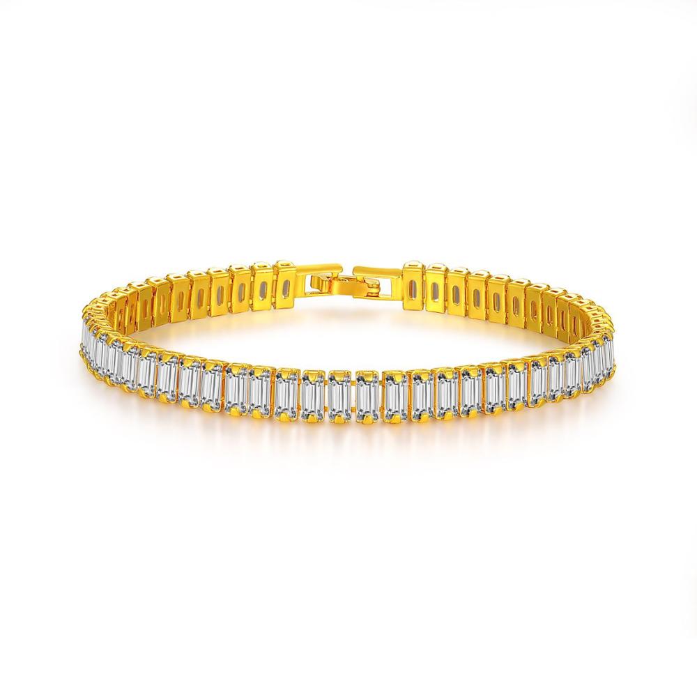 Trendy Square Lab Diamond cz Necklace White Gold Filled Party Wedding Chain Necklace For Women men Cuban Rock Hiphop Jewelry