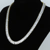 Trendy Square Lab Diamond cz Necklace White Gold Filled Party Wedding Chain Necklace For Women men Cuban Rock Hiphop Jewelry