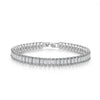 Trendy Square Lab Diamond cz Necklace White Gold Filled Party Wedding Chain Necklace For Women men Cuban Rock Hiphop Jewelry