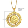 Turkish Coin Pendant Necklace Slid Chain Gold Plated Men Women Chain Necklace Arabic Totem Design Royal Wedding Jewelry