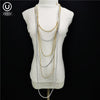 UKEBAY  Jewelry Designer Handmade Necklaces Women Gold Alloy Chains Long Necklaces Party Wedding Clothes Accessories