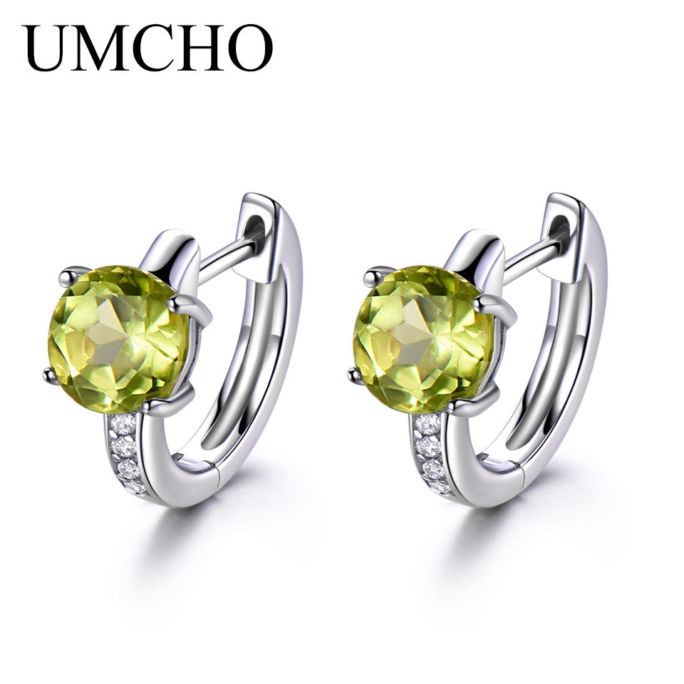 2.0ct Natural Peridot Clip Earrings For Women Genuine 925 Sterling Silver Earrings Female Fine Jewelry Fashion 2020 New