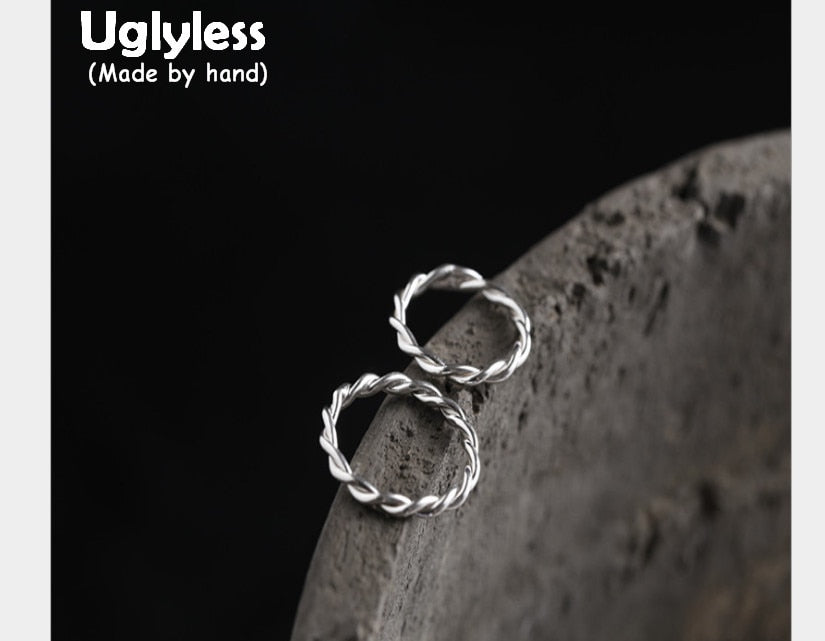 Genuine S990 Silver Weave Texture Knitted Finger Rings Thin Unisex Twist Finger Ring Simple Vintage Lovers Fine Jewelry