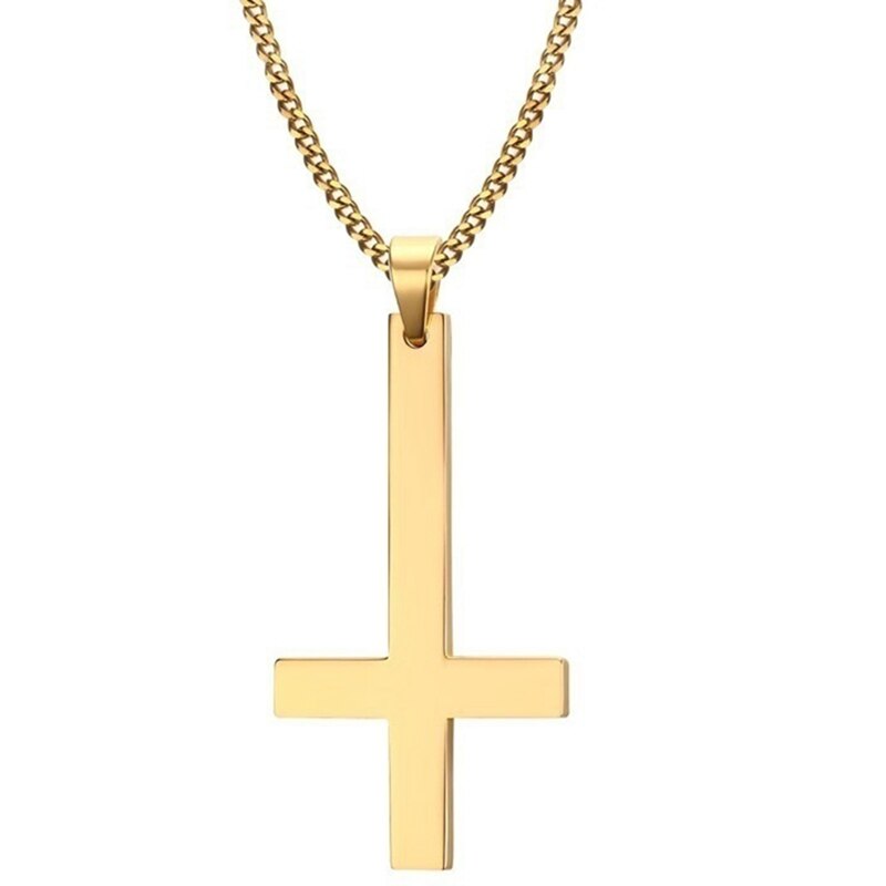 Upside Down Cross Inverted Cross Of St Peter Pendant Necklace Lucifer Satan Satanism Gothic Jewelry