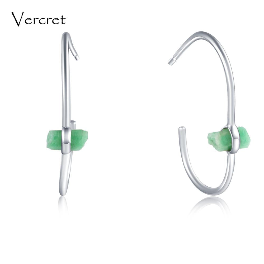 silver 925 jewelry earrings rough stone natural quartz crystal clip ear earrings for women jewellery valentine's gift