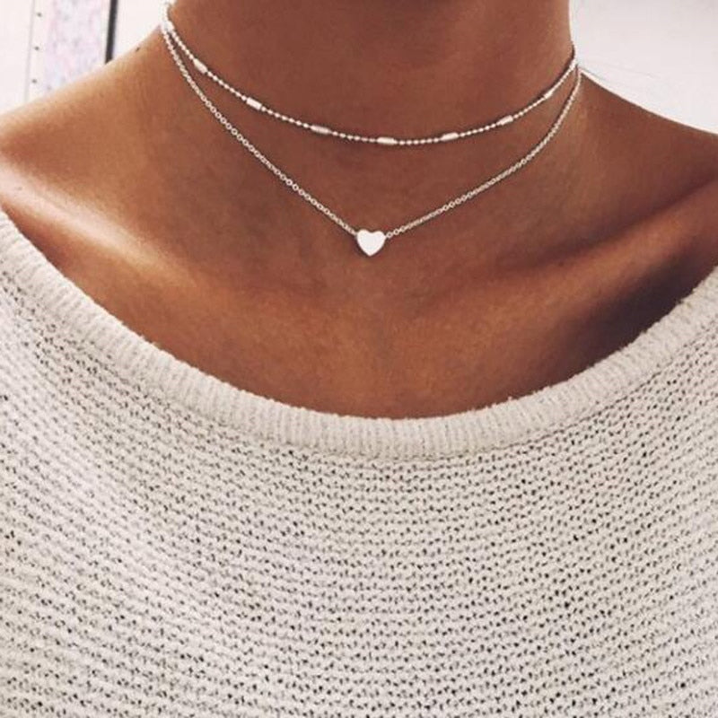 Vintage Carved Coin Thick Chain OT Buckle Necklace Bohemian Punk Metal Coin Collar Choker Necklace  Women Punk Jewelry