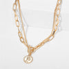 Vintage Carved Coin Thick Chain OT Buckle Necklace Bohemian Punk Metal Coin Collar Choker Necklace  Women Punk Jewelry