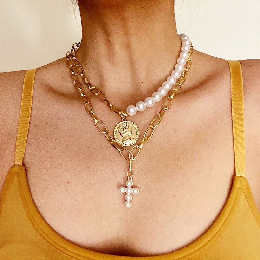 Vintage Imitation Pearl Choker Necklaces Chain Goth Collar For Women Charm Party Wedding Jewelry Gift Accessories Bijoux