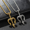 Vintage Neptune Poseidon Necklace  Jewelry Ancient Greece Amulet Trident Pendant Necklace Men Lucky Charm Gift for Sailor