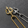 Vintage Neptune Poseidon Necklace  Jewelry Ancient Greece Amulet Trident Pendant Necklace Men Lucky Charm Gift for Sailor