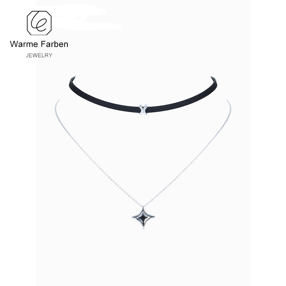 Women Necklace Crystal from Swarovski Black Dope Rope Chain Crystal Pendant Baroque Clavicle Choker Necklace Collar