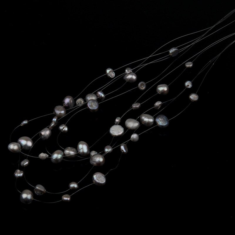 Wedding Jewelry Bridal Choker Necklace Real Natural Freshwater Multi-layer Pearl Necklace for Women Wedding Bride Necklace