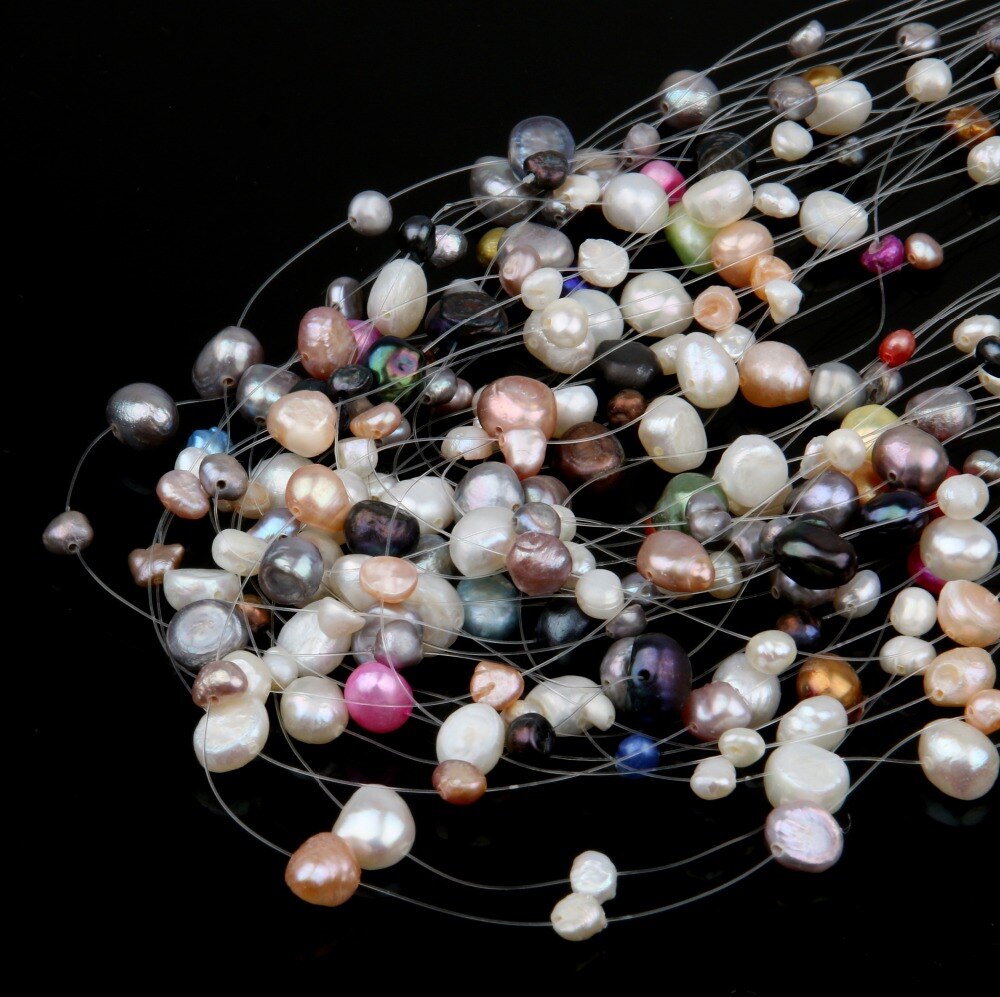 Wedding Jewelry Bridal Choker Necklace Real Natural Freshwater Multi-layer Pearl Necklace for Women Wedding Bride Necklace