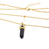 Bohemia 1 PCS Natural Stone Moon Choker Gold Color Crystal Pendant Necklace For Women Wedding Party Gift