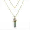 Bohemia 1 PCS Natural Stone Moon Choker Gold Color Crystal Pendant Necklace For Women Wedding Party Gift
