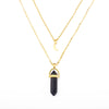 Bohemia 1 PCS Natural Stone Moon Choker Gold Color Crystal Pendant Necklace For Women Wedding Party Gift