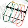 Women Colorful Natural Stone Seed Beads Chain Necklace Metal Buckle Choker Necklace for Wedding Party Jewelry