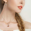 Women Cute Queen Bee Animal   Crystal Pendant Necklace CZ Charm Bridal Engagement Wedding Jewelry Gift