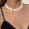Woven Simulated Pearl Bridal Wedding Accessories Vintage Clavicle Chain Necklace For Women Gifts Jewelry 2022 Bijouterie