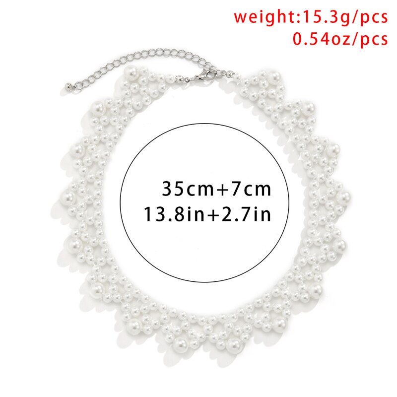 Woven Simulated Pearl Bridal Wedding Accessories Vintage Clavicle Chain Necklace For Women Gifts Jewelry 2022 Bijouterie
