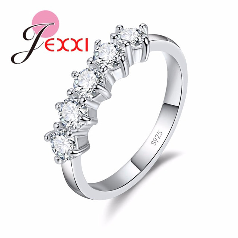 Charm 925 Sterling Silver Wedding Engagement Rings For Women Bridal Jewelry Cubic Zircon Crystal Proposal Ring Bijoux