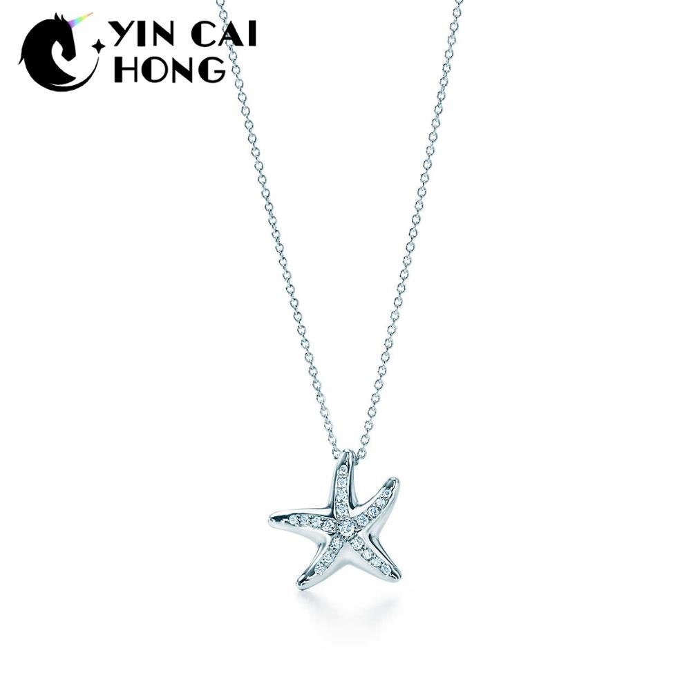YCH Charm Gift 925 Sterling Silver Gemstone Starfish TIFF Attractive Elegance Temperament Earrings World Jewelry