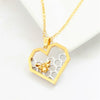 YIZIZAI love Cute Honey Bee Pendant Necklace Jewelry Creative Insect Peach Heart Sweater Chain Necklace Wedding Gift