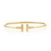 ZEG High Quality 100% Sterling Silver TIFF Original 1:1 Double T Golden Bracelet Golden Has Logo Women Jewelry Free Mail