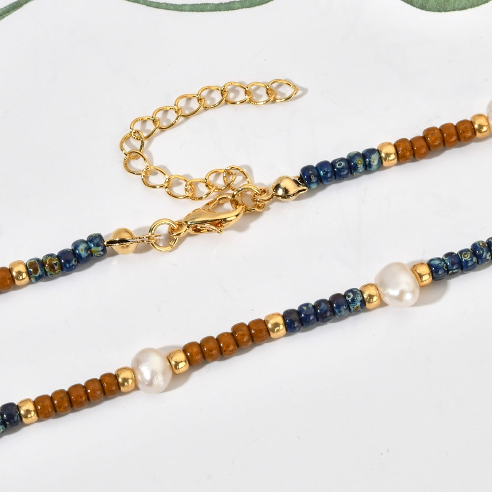 ZMZY  Natural Freshwater Pearl Necklace Jewelry for Women Gift Wedding Chain Necklace Miyuki Beads Choker Handmade DIY