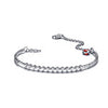 Amethyst/Garnet Bracelet 18K White Gold 0.20 CT Diamond Bracelet Fine Jewelry Z00214