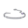 Amethyst/Garnet Bracelet 18K White Gold 0.20 CT Diamond Bracelet Fine Jewelry Z00214