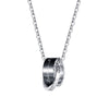 ZORCVENS 2022 Stainless Steel Couple Jewelry Black Rose Gold Color Wedding Round Pendant Necklace for Men Women