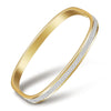 New Rose Gold/Gold/Silver Bracelets & Bangles Stainless Steel 2 Row Sparkling Cubic zirconia Open Bracelet For Women