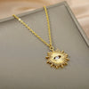 Zircon Evil Eye Necklaces For Women Zirconia Sun Pendant Gold Chain Choker Wedding Punk Jewelry Daily Accessories Birthday Gift