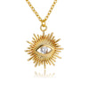 Zircon Evil Eye Necklaces For Women Zirconia Sun Pendant Gold Chain Choker Wedding Punk Jewelry Daily Accessories Birthday Gift