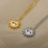 Zircon Evil Eye Necklaces For Women Zirconia Sun Pendant Gold Chain Choker Wedding Punk Jewelry Daily Accessories Birthday Gift