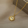 Zircon Evil Eye Necklaces For Women Zirconia Sun Pendant Gold Chain Choker Wedding Punk Jewelry Daily Accessories Birthday Gift
